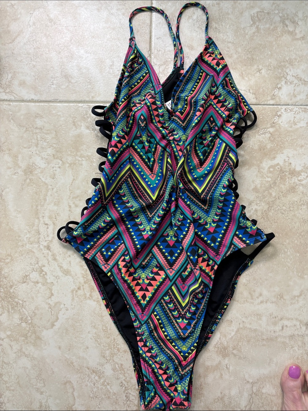 l*space Multicolor Geometric One-Piece Swimsuit